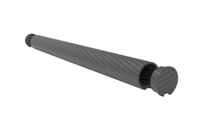 Grooved carbon fiber tube with cap