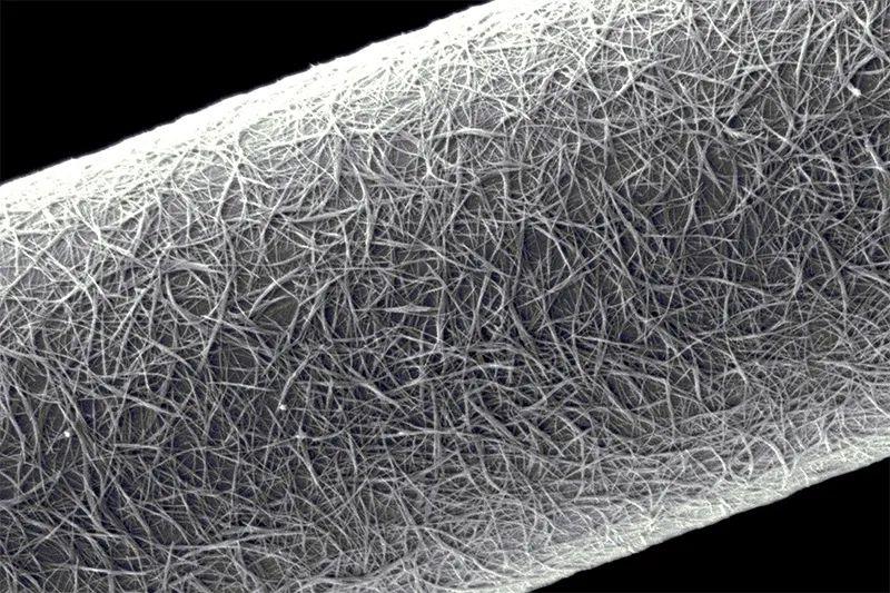 Carbon nanotubes combined with carbon fibers